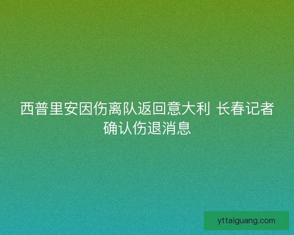 西普里安因伤离队返回意大利 长春记者确认伤退消息