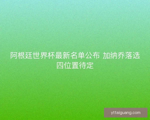 阿根廷世界杯最新名单公布 加纳乔落选四位置待定